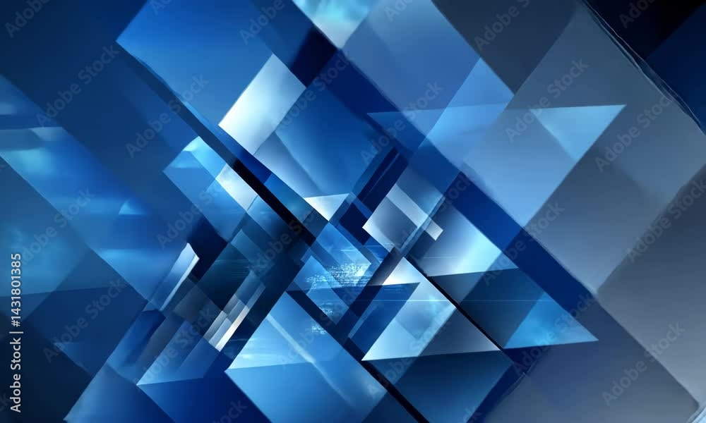 Abstract blue geometric background with layered shapes creating depth and texture