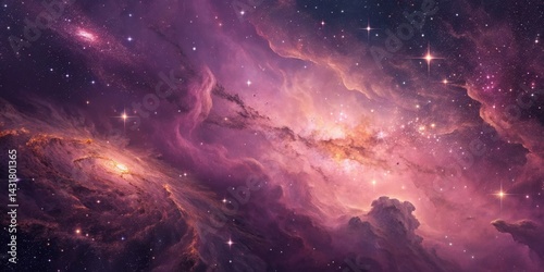 Cosmic Nebula Pink and Purp...