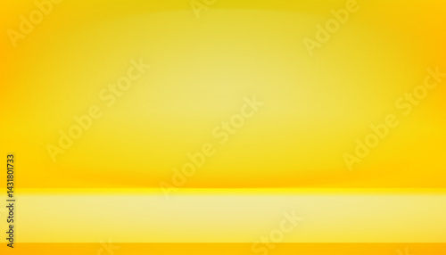 Yellow Studio Background with spotlight, shadow, Minimal 3d podium for Autumn display,Vector Summer abstract background with warm light effect on wall and floor,Trendy design for cosmetic product