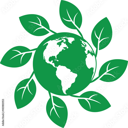green earth with leaves and Save the world