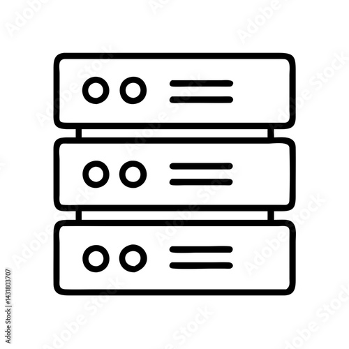 Server database hosting computer network data storage system technology icon vector graphic