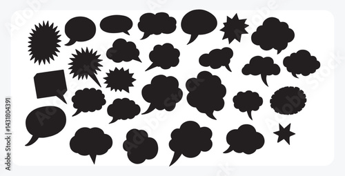 Handdrawn Speech Bubbles and Doodle Signs, Doodle set element, Hand drawn set, quotes, comic bubbles, doodle speech, 