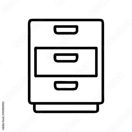 Find file cabinet storage furniture office drawer organizer cabinet filing system icon vector