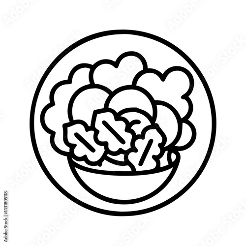 Vector graphic of fresh salad bowl illustration for healthy eating and diet concept design element