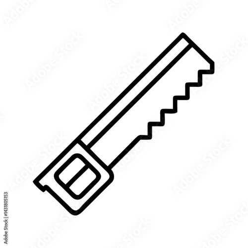 Hand saw outline icon vector illustration for woodworking carpentry tool design and diy projects