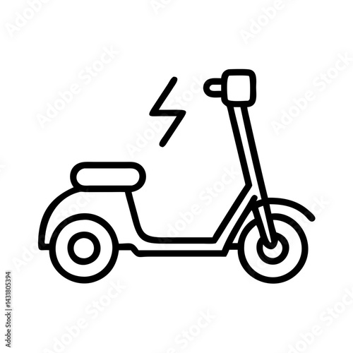 Electric scooter icon, eco transport, personal mobility vehicle, modern urban transportation design