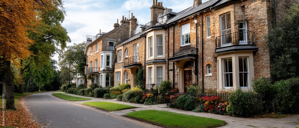 Naklejka premium Autumnal Row of Homes