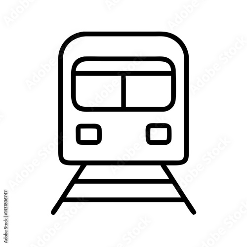 Train subway metro transportation public transit railway locomotive railcar vector icon line