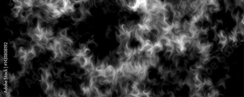 White vector cloudiness, mist or smog background. Gray smokey textured design. Mist flowing design on a dark background. Gray flame textured illustration design. Abstract art smoke on black background