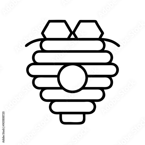 Beehive vector illustration for honey production and beekeeping industry icon and logo design