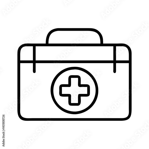 First aid kit medical emergency healthcare box symbol icon vector illustration outline design