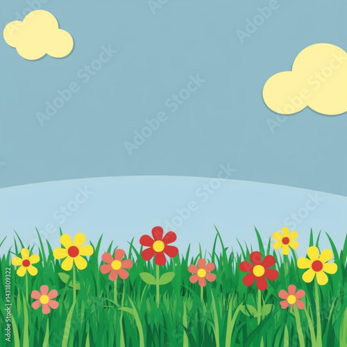 spring meadow with flowers