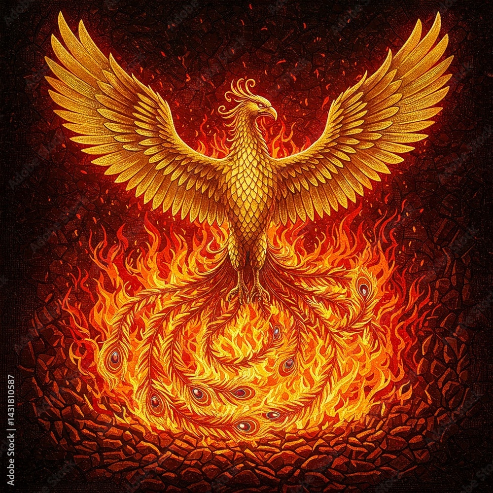 Mosaic Phoenix Rising from Ashes Mosaic Phoenix Rising from Ashes
