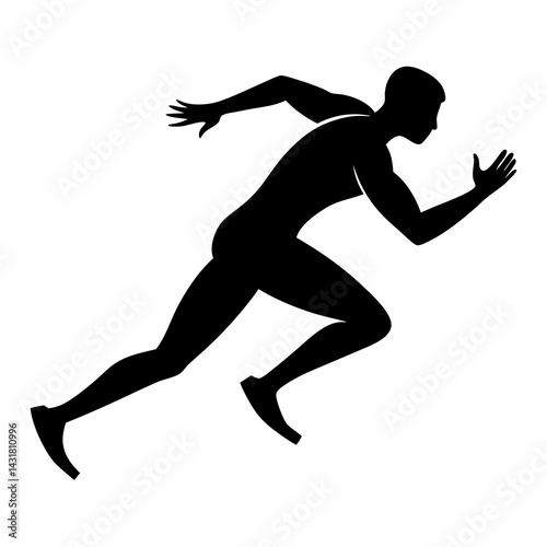 Sprint-action-silhouette High-Quality Digital Running Graphic Design