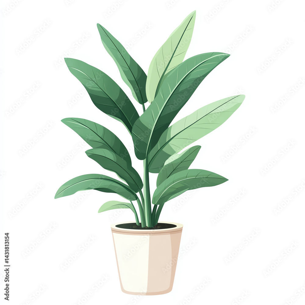 A vibrant green plant in a simple pot, adding life and freshness to any indoor space, perfect for home or office decor.