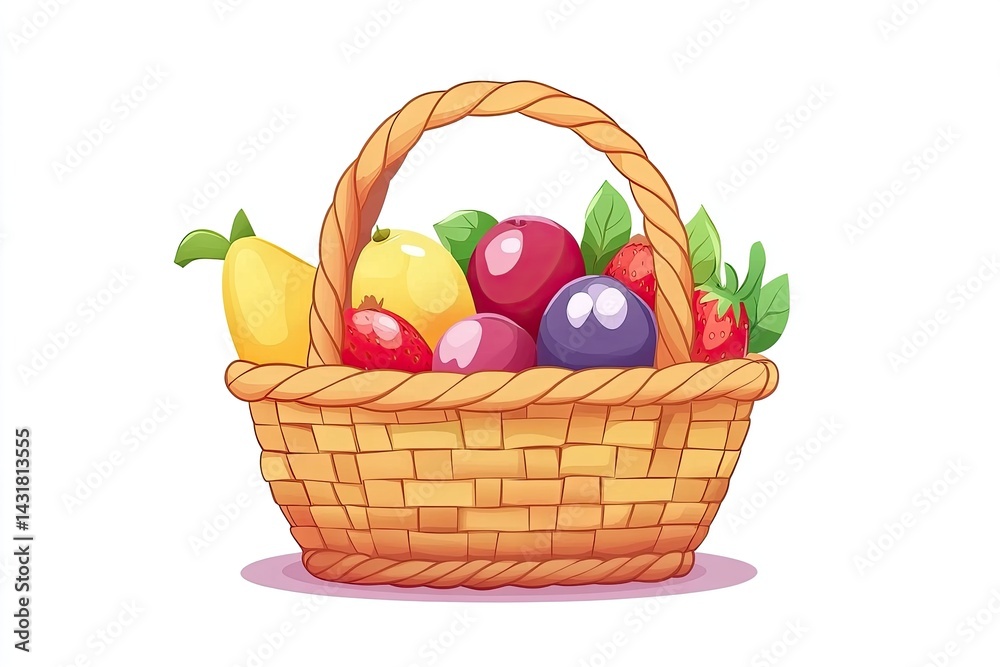Basket of Colorful Fruits Basket of Colorful Fruits