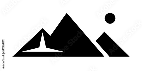 Pyramids of Giza Silhouette – Iconic Egyptian Landmark Illustration

