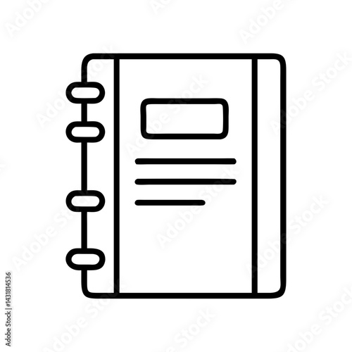 Notebook vector icon, spiral bound notepad for writing, diary, sketchpad, and office supplies