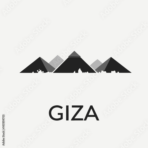Pyramids of Giza Silhouette – Iconic Egyptian Landmark Illustration

