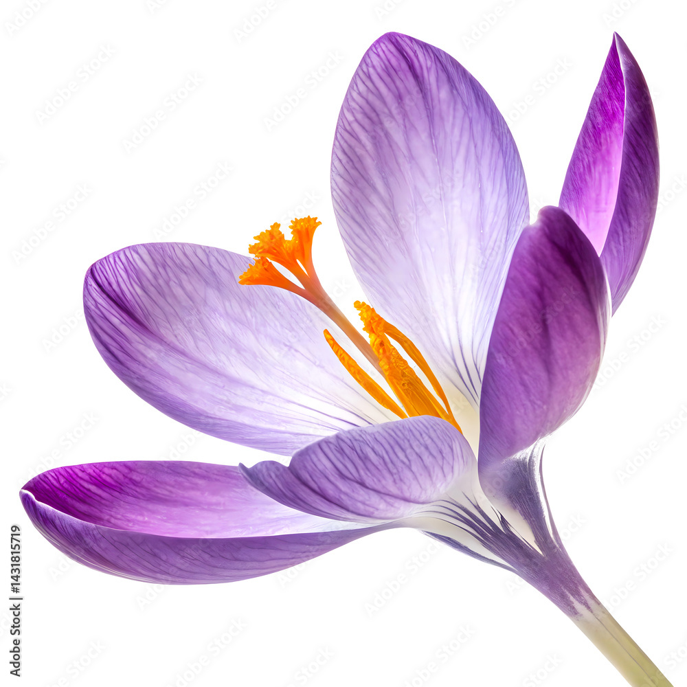 Fototapeta premium Purple Crocus Bloom: Nature's Vibrant Spring Awakening