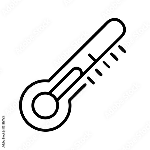 Thermometer icon, medical temperature measurement tool for fever check and health monitoring vector illustration
