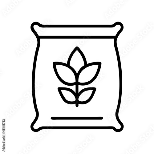 Illustration of seed bag fertilizer sack with plant icon vector design for agriculture farm use