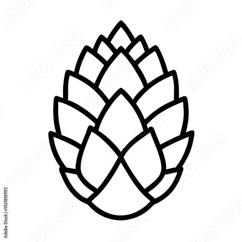 Isolated hop cone vector illustration for beer ingredient and brewing design element concept 90