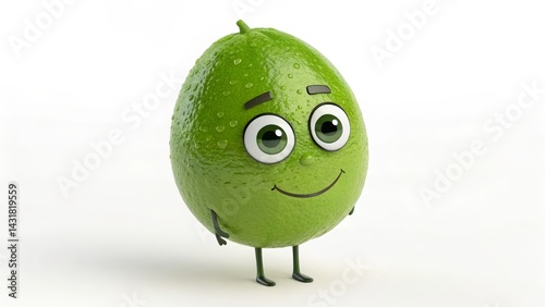 Smiling Lime Cartoon Charac...