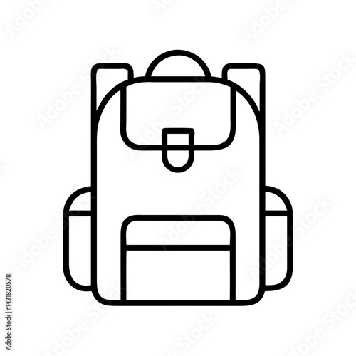 Backpack vector icon travel bag rucksack knapsack school bag hiking gear camping equipment adventure trip