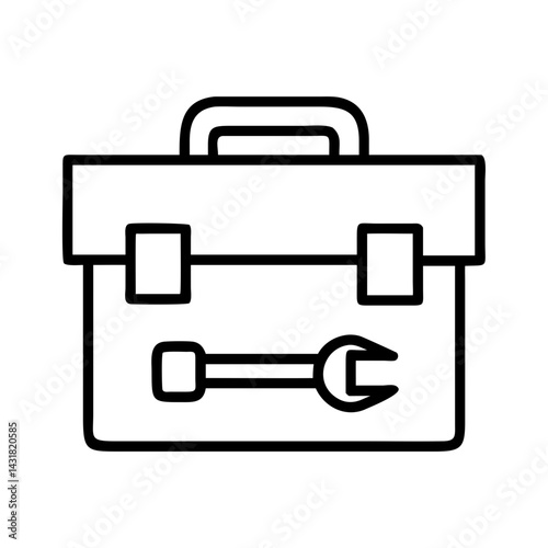 Toolbox with wrench icon vector illustration for construction maintenance and repair needs