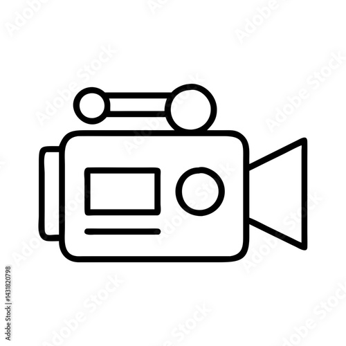 Stock video camera icon vector illustration for film making and video production projects online use
