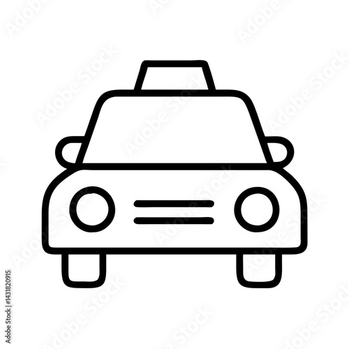 Taxi cab icon vector illustration, transportation service, public transport, ride sharing concept