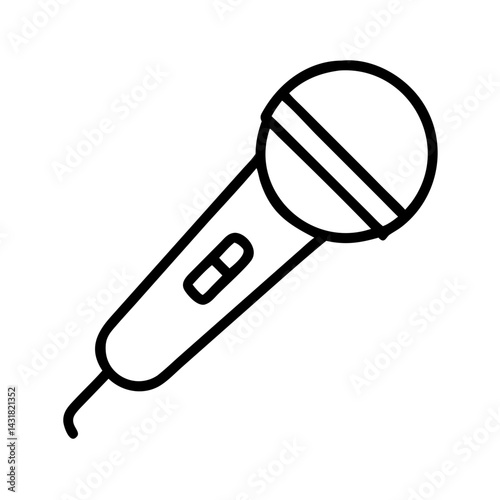 Microphone vector icon illustration for podcast, karaoke, singing and audio recording studio use