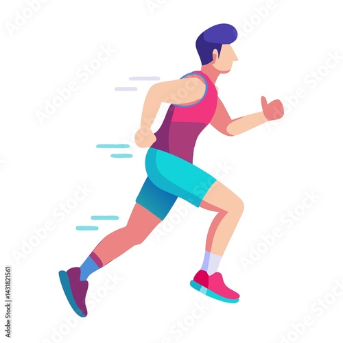 Detailed running athlete icon