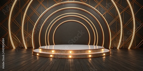 Two-Tiered Round Podium wit...