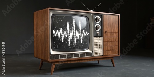 Vintage TV with Audio Wavef...