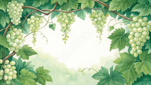 Watercolor Grapevine Border...