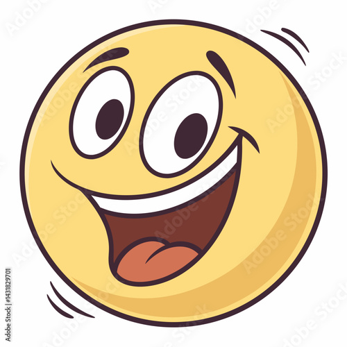  Happy Emoji – Flat Vector Icon
