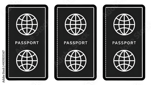 Obraz na płótnie Set die sticker designs passports with w salonie