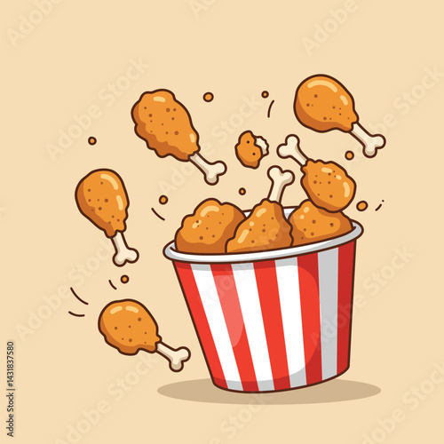 Roasted chicken vector art and illustration