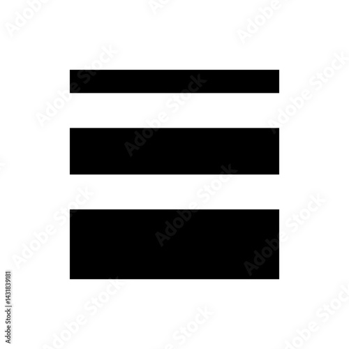 Abstract black and white horizontal bars creating a simple graphic design with stark contrast lines