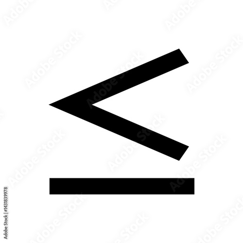 Less than or equal to symbol in black color with a white background in a simple mathematical notation