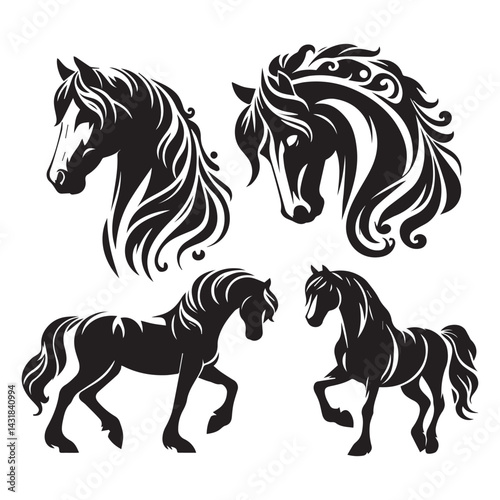A horse silhouette vector illustration
