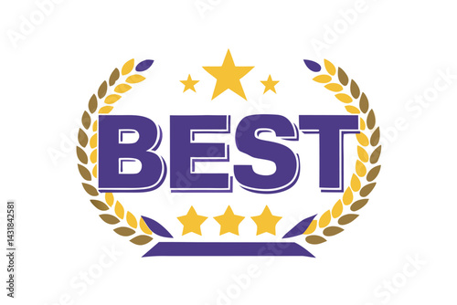 Best choice gold label is a 3D business icon with a free trial text design for a web marketing sale concept