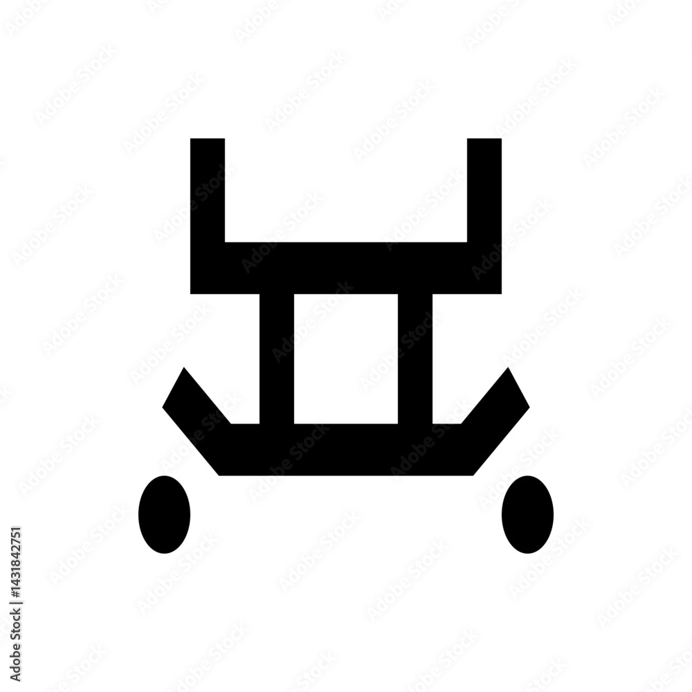 Abstract black geometric shape with circles and angled lines on a white background design element art Abstract black geometric shape with circles and angled lines on a white background design element art