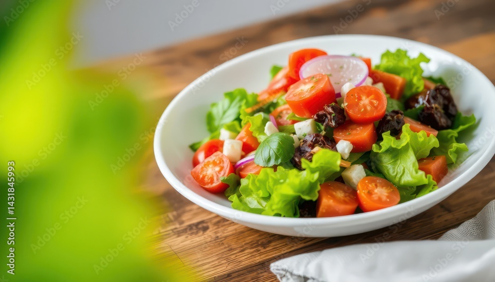 Fresh salad on a white plate Fresh salad on a white plate