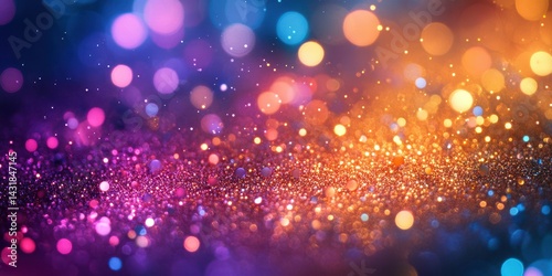 Colorful bokeh lights create a vibrant and festive atmosphere in a night celebration environment