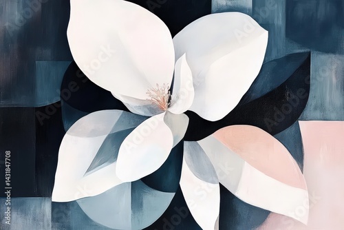 Abstract floral design featuring a magnolia blossom.