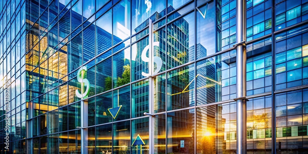 Fototapeta premium Secure Online Banking Transaction: Digital Payment Transfer on Modern Building Background