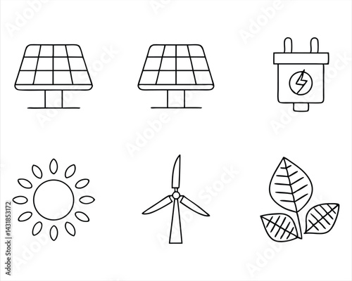 Sustainable Energy icon set